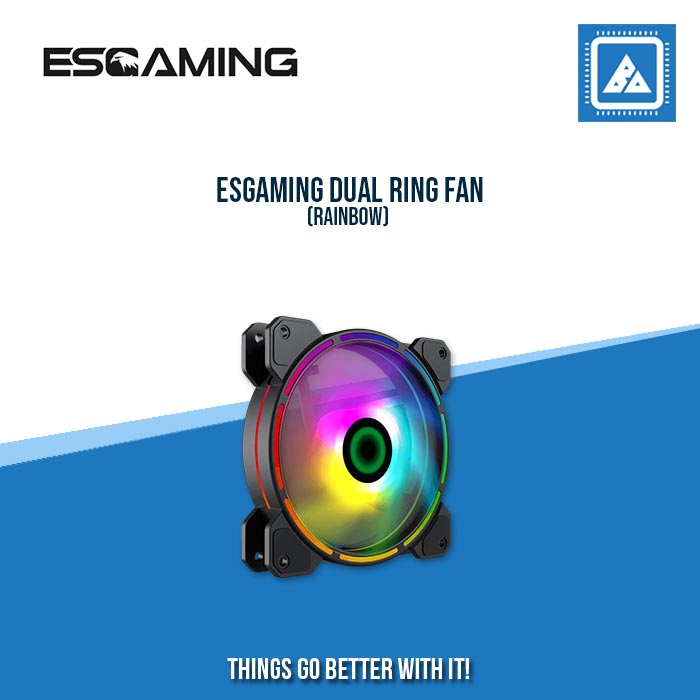 ESGAMING DUAL RING FAN (RAINBOW) ESGAMING DUAL RING FAN (RAINBOW)